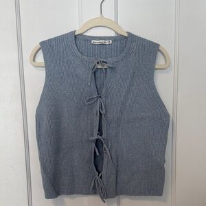 Abercrombie & Fitch Blue Tie-Front Tank Top